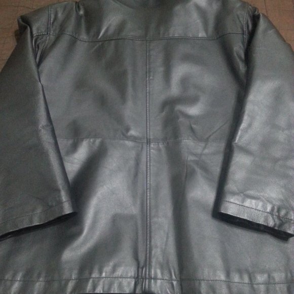 Vintage Leather Jacket Men's XL Black Motorcycle Biker Bomber Aviator - Picture 4 of 13